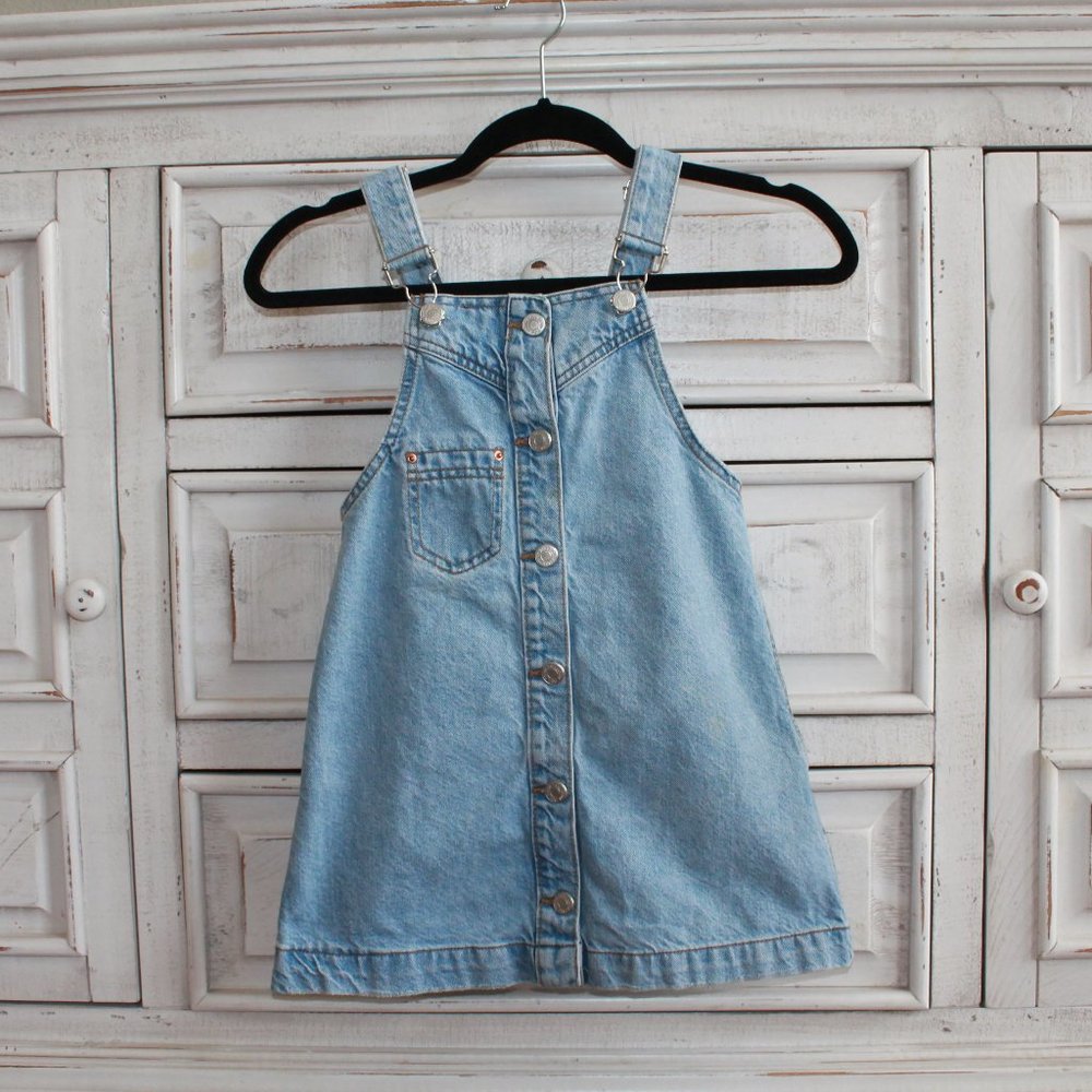 Zara kids denim overall dress size 8